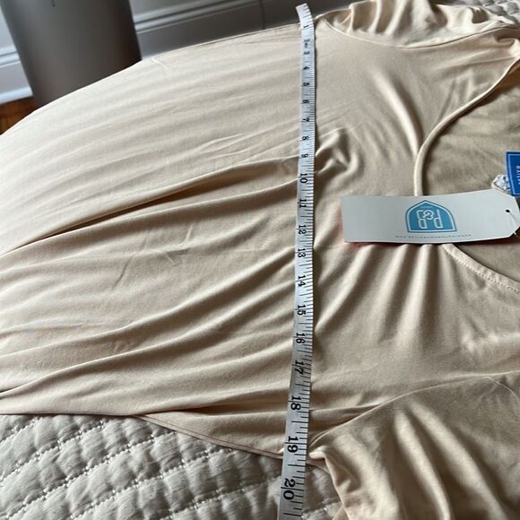 Pennington and Bailes Dress Womens Tan Cream Medium Open Long Sleeve - Picture 6 of 7